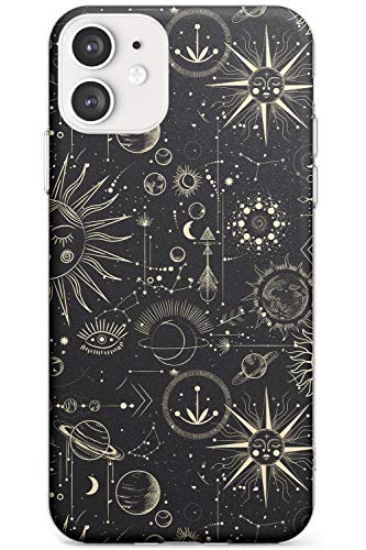 Case Warehouse Sonnen und Planeten Vintage-Stern Slim Hülle kompatibel mit iPhone 11 TPU Schutz Light Phone Tasche mit Tierkreis Jahrgang Sterne Platz Moons von Case Warehouse