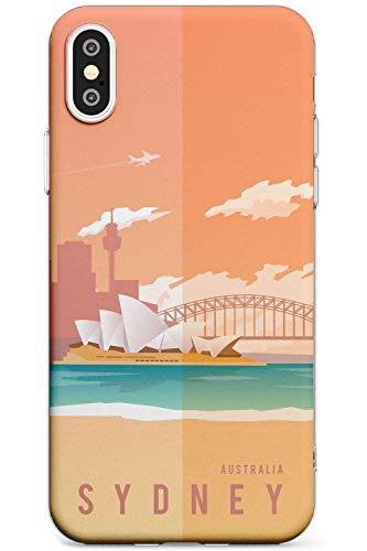 Case Warehouse Vintages Reise-Plakat Sydney Slim Hülle kompatibel mit iPhone XR TPU Schutz Light Phone Tasche mit Fernweh Urlaub Urlaub Reisen Land von Case Warehouse