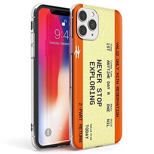 Never Stop Exploring Zugticket Slim Phone Case für iPhone 12 Pro Max TPU Schutzhülle leicht stark Cover mit Rail Pass Wanderlust Adventure Phrase von Case Warehouse