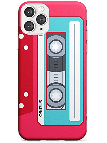 Schutzhülle für iPhone 12 / 12 Pro (Retro-Kassettenband) Magenta / Blau von Case Warehouse