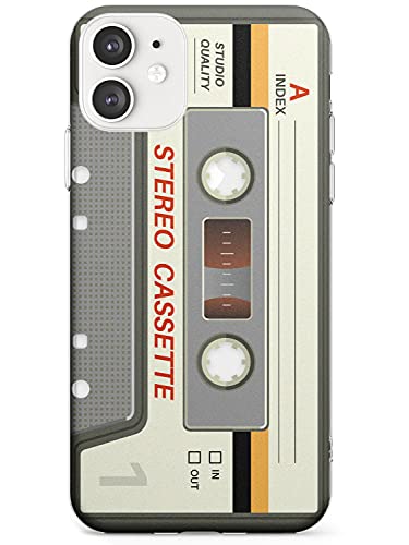 Schutzhülle für iPhone 12 Mini (Retro-Kassettenband) Grau / Creme von Case Warehouse