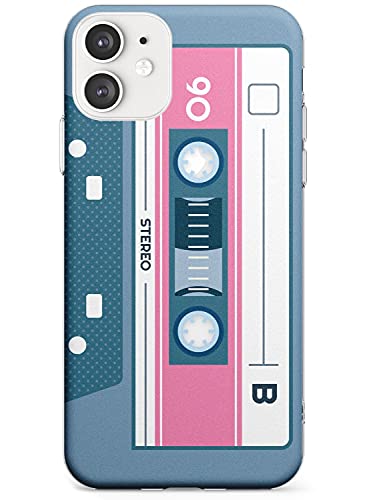 Schutzhülle für iPhone 12 Mini (Retro-Kassettenband) Grau / Pink von Case Warehouse