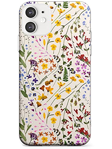 Wildflower & Leaves Cluster - Creme Slim Phone Case für iPhone 12 Mini TPU Schutzhülle leicht stark Cover mit Botanischem Blumenmuster Natur Boho von Case Warehouse