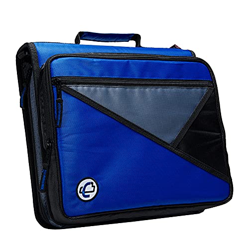 Case-it LT-007 Universal-Ordner mit Reißverschluss, 5,1 cm (2 Zoll), gepolsterte Tasche, für Laptop/Tablet, mehrere Taschen, 400 Seiten, mit Schultergurt, Blau von Case-it