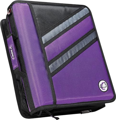 Case-it Z-Binder Zwei-in-One 3,8 cm D-Ring-Reißverschluss-Ordner, Violett (Z-176-PUR) von Case-it