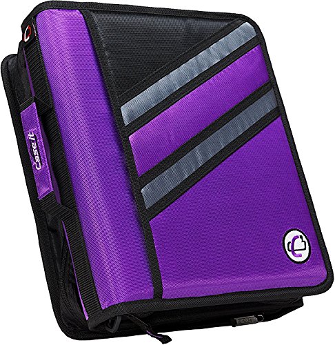 Case-it Z-Binder Z-176-PUR, 2-in-1, D-Ring-Reißverschluss, 3,8 cm, Violett von Case-it