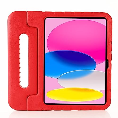 Case2go - Hülle kompatibel mit Apple iPad 11 (2025) A16 / Apple iPad 10.9 (2022) - Kinderschutz - Eva Gummi Tablet Case Schutzhülle - Rot von Case2go