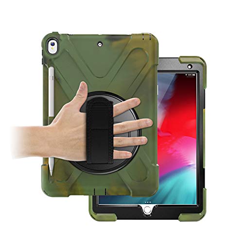 Case2go - Hülle kompatibel mit Apple iPad 10.2 (2021/2020/2019) - Mit Griff - Plastik Tablet Case Schutzhülle - Tarnung von Case2go