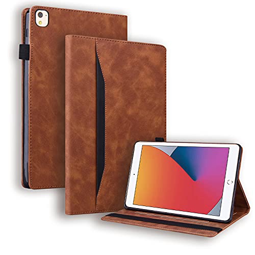 Case2go - Hülle kompatibel mit Apple iPad 10.2 (2021/2020/2019) - Mit Kartenhalter - PU-Leder Tablet Case Schutzhülle - Braun von Case2go
