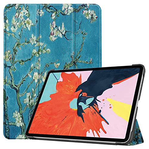 Case2go - Hülle kompatibel mit Apple iPad Air 5 10.9 (2020/2022) - Mit AutoWake-Funktion - Kunstleder Tablet Case Schutzhülle - Weiße Blüte von Case2go