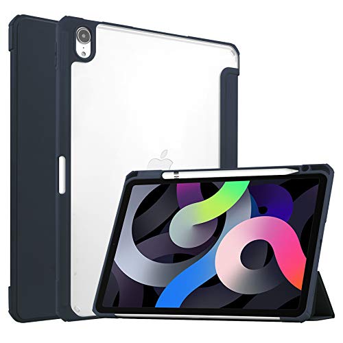 Case2go - Hülle kompatibel mit Apple iPad Air 5 10.9 (2020/2022) - Mit Standfunktion - Kunstleder Tablet Case Schutzhülle - Dunkelblau von Case2go
