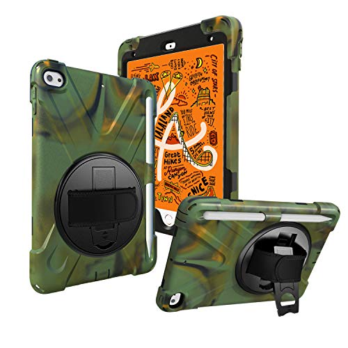 Case2go - Hülle kompatibel mit Apple iPad Mini (2019) - Mit Griff - Plastik Tablet Case Schutzhülle - Tarnung von Case2go