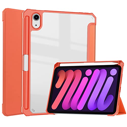 Case2go - Hülle kompatibel mit Apple iPad Mini 6 8.3 (2021) - Mit Stifthalter - TPU Tablet Case Schutzhülle - Orange von Case2go