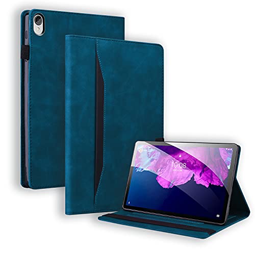 Case2go - Hülle kompatibel mit Lenovo Tab P11 - Mit Kartenhalter - PU-Leder Tablet Case Schutzhülle - Blau von Case2go
