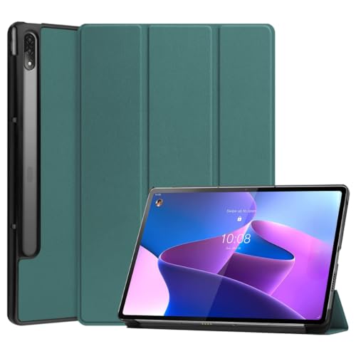 Case2go - Hülle kompatibel mit Lenovo Tab P12 Pro 12.6 (2021) - Mit AutoWake-Funktion - Kunstleder Tablet Case Schutzhülle - Grün von Case2go