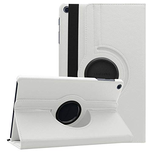 Case2go - Hülle kompatibel mit Samsung Galaxy Tab A 10.1 (2019) - Drehbare Abdeckung - Kunstleder Tablet Case Schutzhülle - Weiß von Case2go