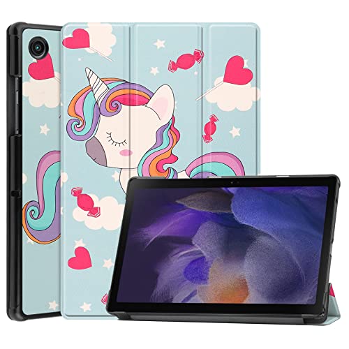 Case2go - Hülle kompatibel mit Samsung Galaxy Tab A8 10.5 (2021) - Mit AutoWake-Funktion - Kunstleder Tablet Case Schutzhülle - Einhorn von Case2go