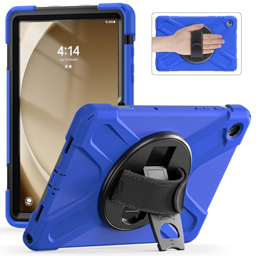 Case2go - Hülle kompatibel mit Samsung Galaxy Tab A9 Plus - Schwerer Rüstungskoffer mit Handschlaufe - TPU Tablet Case Schutzhülle - Blau von Case2go
