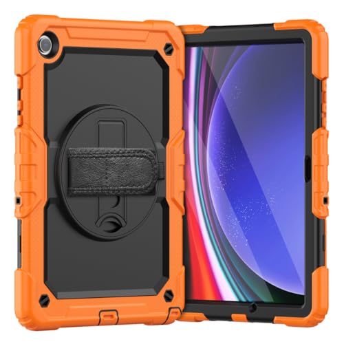 Case2go - Hülle kompatibel mit Samsung Galaxy Tab A9 Plus - Strap-B-Gehäuse - TPU Tablet Case Schutzhülle - Orange von Case2go