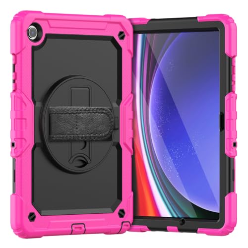 Case2go - Hülle kompatibel mit Samsung Galaxy Tab A9 Plus - Strap-B-Gehäuse - TPU Tablet Case Schutzhülle - Rosa von Case2go