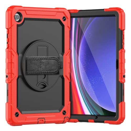 Case2go - Hülle kompatibel mit Samsung Galaxy Tab A9 Plus - Strap-B-Gehäuse - TPU Tablet Case Schutzhülle - Rot von Case2go