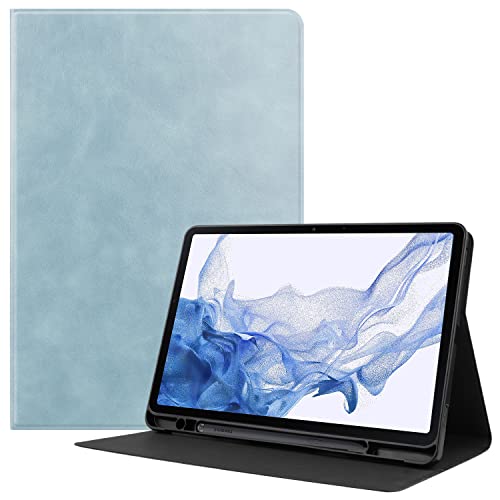 Case2go - Hülle kompatibel mit Samsung Galaxy Tab S8 (2022) - Mit Standfunktion - PU Tablet Case Schutzhülle - Hellblau von Case2go