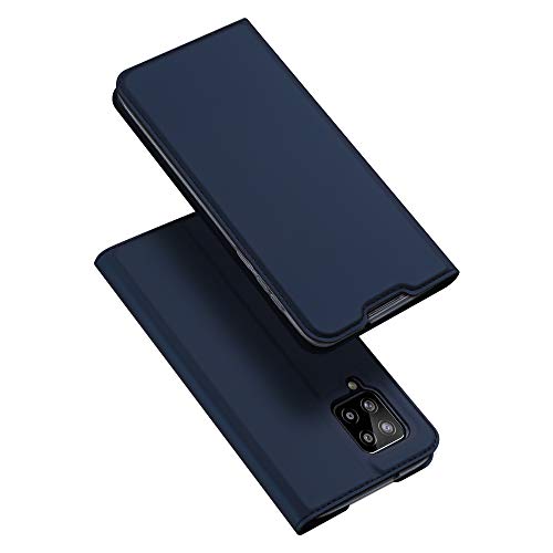 Dux Ducis - Handyhülle für Samsung Galaxy A42 5G - Leder Flip Schutzhülle Tasche Case mit Kartenfach - Blau von Case2go