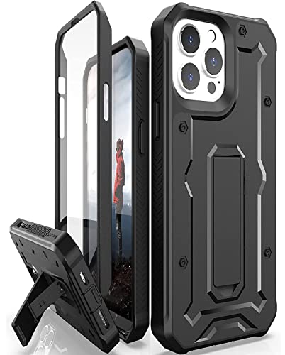 CaseBorne ArmadilloTek V Kompatibel mit iPhone 13 Pro Max Hülle – Strapazierfähig mit integrierter Displayschutzfolie und Ständer – Schwarz von CaseBorne