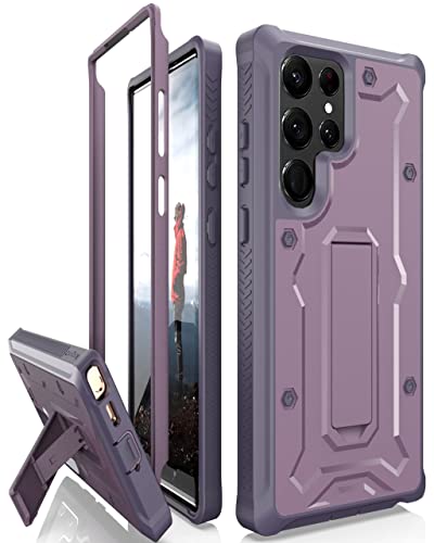 CaseBorne V Designed for Galaxy S22 Ultra 5G case (2022), Full-Body Multi-Layer Rugged Kickstand Case Screenless - Lavendel von CaseBorne