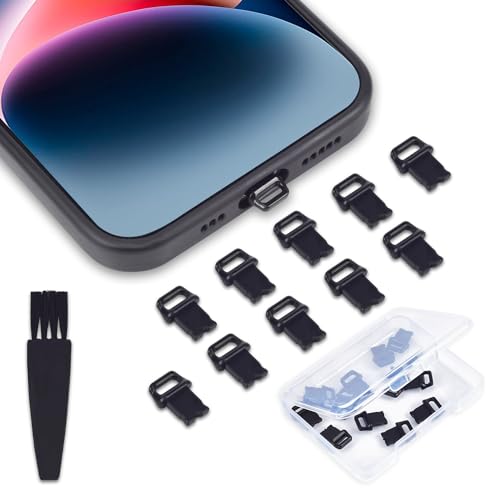 10 Stück iPhone Anti-Staub-Stecker mit Easy-Grip Tab kompatibel mit iPhone 14, 14 Pro Max, iPhone 13, 13 Pro Max, 12, 11, 11 Pro, X, XS, XR, 8, 7, iPhone Ladeanschluss-Staubschutz von CaseBuy