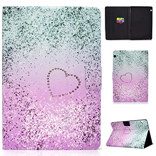 CaseFun Huawei MediaPad T5 10 Hülle PU Leder Tasche Cover Schutzhülle Schale Etui mit Standfunktion Glitter Flüssiger Sand von CaseFun