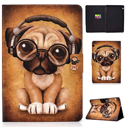 CaseFun Huawei MediaPad T5 10 Hülle PU Leder Tasche Cover Schutzhülle Schale Etui mit Standfunktion Hund von CaseFun