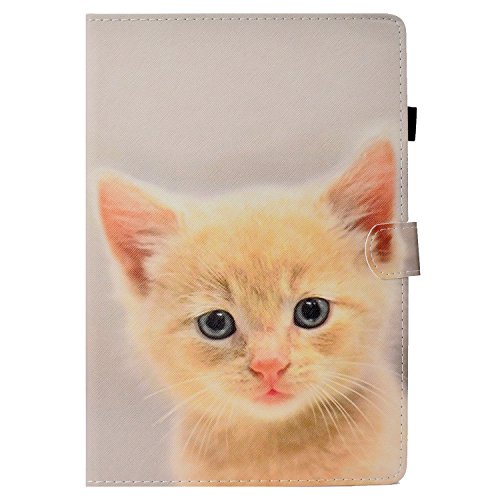 CaseFun Hülle für Amazon Kindle Fire HD 10 2015/2017 Katze PU Leder Tasche Cover Schutzhülle Schale Etui mit Auto Schlaf/Wach Standfunktion von CaseFun