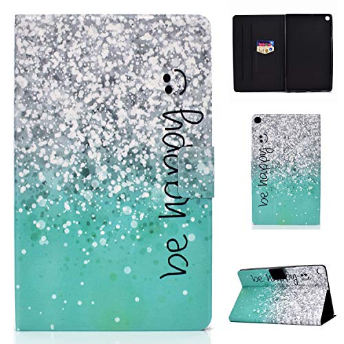CaseFun Hülle für Samsung Galaxy Tab S6 Lite 10.4 P610/P615 Case PU Leder Tasche Magnetisch Schutzhülle Flip Cover mit Standfunktion, Glitzer Sand von CaseFun