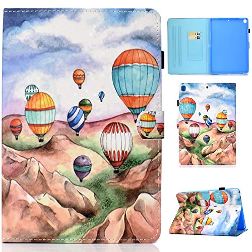 CaseFun Kompatibel für iPad 10.2 2019 [7th Generation] Hülle Ballon PU Leder Tasche Cover Schutzhülle Schale Etui mit Auto Schlaf/Wach Standfunktion von CaseFun