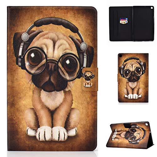 CaseFun Samsung Galaxy Tab A 10.1 2019 T510/T515 Hülle PU Leder Tasche Cover Schutzhülle Schale Etui mit Standfunktion Hund von CaseFun