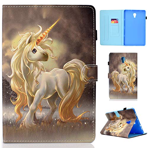 CaseFun Samsung Galaxy Tab A 10.5 2018 T590/T595 Hülle Einhorn PU Leder Tasche Cover Schutzhülle Schale Etui mit Auto Schlaf/Wach Standfunktion von CaseFun