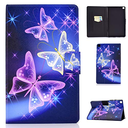 CaseFun Samsung Galaxy Tab A 8.0 2019 SM-T290/T295 Hülle Case PU Leder Tasche Magnetisch Schutzhülle Flip Cover mit Standfunktion, Schmetterling von CaseFun