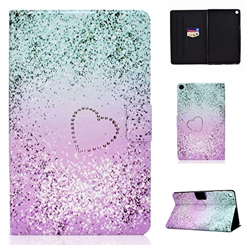 CaseFun Schutzhülle für Samsung Galaxy Tab S6 Lite 10.4 P610/P615 Bling Glitter Liebe Schutzhülle aus PU-Leder Case Cover Magnetisch mit Standfunktion von CaseFun