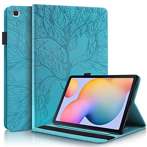 CaseFun Schutzhülle für Samsung Galaxy Tab S6 Lite 2022/2020 10,4 Zoll (SM-P610/P613/P615/P619), PU-Leder, Flip-Case, Blau von CaseFun