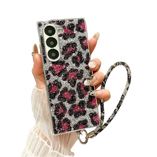 CaseGame Glitzer-Leopardenmuster, kompatibel mit Samsung Galaxy Z Fold 6, mit Umhängeband, hartes Polycarbonat, ästhetisches Textur, stoßfeste Schutzhülle für ZFold6 für Damen, Rosa CaseGame Glitzer-Leopardenmuster, kompatibel mit Samsung Galaxy Z Fold 6, mit Umhängeband, hartes Polycarbonat, ästhetisches Textur, stoßfeste Schutzhülle für ZFold6 für Damen, Rosa von CaseGame