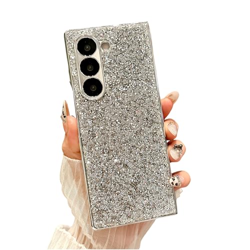 CaseGame Glitzer-Schutzhülle, kompatibel mit Samsung Galaxy Z Fold 4, niedlich, funkelnd, matte Rückseite, luxuriös, glänzend, stoßfest, Schutzhülle für Galaxy Z Fold 4 für Damen, Silber CaseGame Glitzer-Schutzhülle, kompatibel mit Samsung Galaxy Z Fold 4, niedlich, funkelnd, matte Rückseite, luxuriös, glänzend, stoßfest, Schutzhülle für Galaxy Z Fold 4 für Damen, Silber von CaseGame