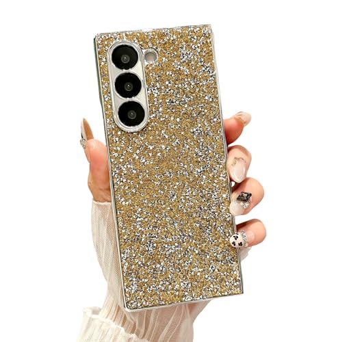 CaseGame Glitzer-Schutzhülle, kompatibel mit Samsung Galaxy Z Fold 7, niedlich, funkelnd, matte Rückseite, luxuriös, glänzend, stoßfest, Schutzhülle für Galaxy Z Fold 7, Gold CaseGame Glitzer-Schutzhülle, kompatibel mit Samsung Galaxy Z Fold 7, niedlich, funkelnd, matte Rückseite, luxuriös, glänzend, stoßfest, Schutzhülle für Galaxy Z Fold 7, Gold von CaseGame