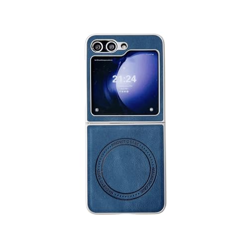 CaseGame Magnetische Schutzhülle, kompatibel mit Samsung Galaxy Z Flip 7, Vintage-Leder, ultradünn, kabelloses Laden, stoßfest, Schutzhülle für Galaxy Z Flip 7, für Damen und Herren, Blau CaseGame Magnetische Schutzhülle, kompatibel mit Samsung Galaxy Z Flip 7, Vintage-Leder, ultradünn, kabelloses Laden, stoßfest, Schutzhülle für Galaxy Z Flip 7, für Damen und Herren, Blau von CaseGame