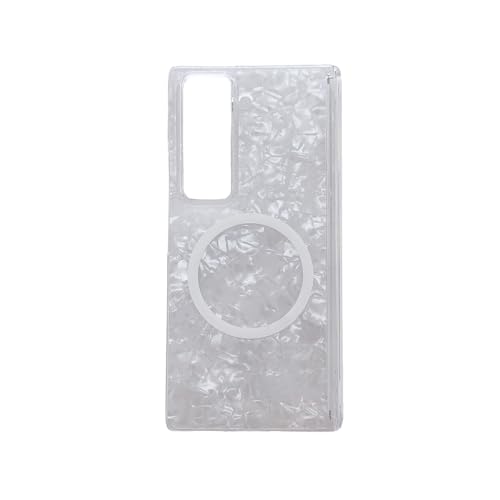 CaseGame Magnetische Schutzhülle, kompatibel mit Samsung Galaxy Z Fold 7, transparent, luxuriös, funkelnd, perlmuttfarben, stoßfest, Schutz für Galaxy Z Fold 7 für Frauen von CaseGame