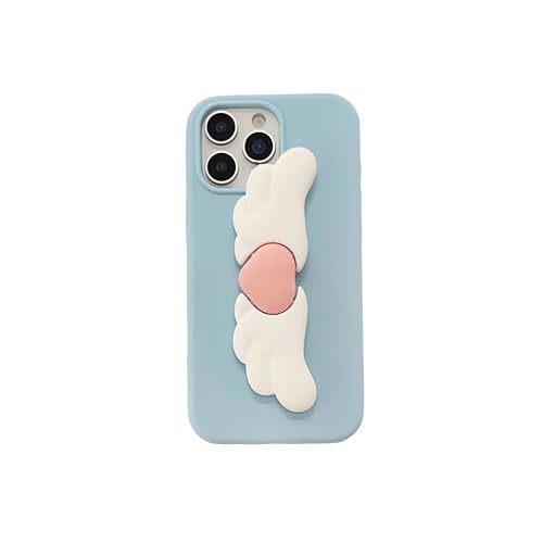 CaseGame Niedliche Schutzhülle, kompatibel mit iPhone 15, weiches Silikon, Cartoon-3D-Engelsflügel, kreativ, stoßfest, kompatibel mit iPhone 15, für Damen und Herren, Blau CaseGame Niedliche Schutzhülle, kompatibel mit iPhone 15, weiches Silikon, Cartoon-3D-Engelsflügel, kreativ, stoßfest, kompatibel mit iPhone 15, für Damen und Herren, Blau von CaseGame