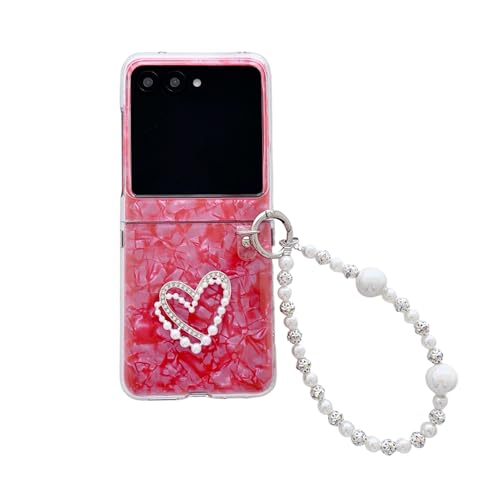 CaseGame Schutzhülle für Razr 50 mit Perlenkette, Glitzer, 3D-Liebesmuschelstruktur, funkelnd, stoßfest, für Razr 50, für Damen, Rosa CaseGame Schutzhülle für Razr 50 mit Perlenkette, Glitzer, 3D-Liebesmuschelstruktur, funkelnd, stoßfest, für Razr 50, für Damen, Rosa von CaseGame