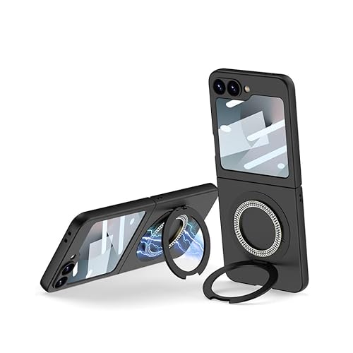 CaseGame Schutzhülle für Samsung Galaxy Z Flip 6, mit unsichtbarem Ständer und Displayschutzfolie auf der Vorderseite, schlanke, stoßfeste Schutzhülle für Z Flip 6, für Damen und Herren, Schwarz CaseGame Schutzhülle für Samsung Galaxy Z Flip 6, mit unsichtbarem Ständer und Displayschutzfolie auf der Vorderseite, schlanke, stoßfeste Schutzhülle für Z Flip 6, für Damen und Herren, Schwarz von CaseGame