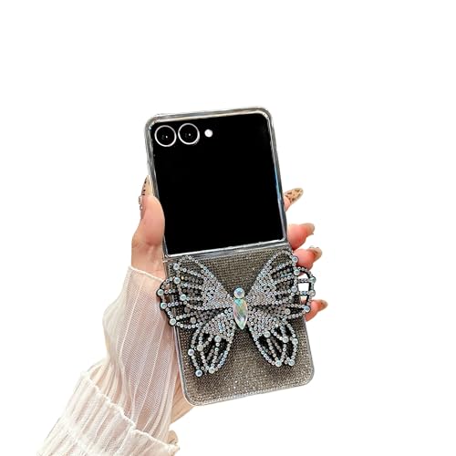 Glitzer, kompatibel mit Samsung Galaxy Z Flip 4, niedlicher glänzender Diamant, 3D-Schmetterling, glitzernd, luxuriös, stoßfest, Schutzhülle für Z Flip 4, für Damen und Herren Glitzer, kompatibel mit Samsung Galaxy Z Flip 4, niedlicher glänzender Diamant, 3D-Schmetterling, glitzernd, luxuriös, stoßfest, Schutzhülle für Z Flip 4, für Damen und Herren von CaseGame