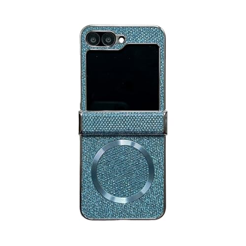 Glitzer-Schutzhülle, kompatibel mit Samsung Galaxy Z Flip 5, glitzernde Magnetabdeckung, klassisch, schlank, rutschfest, stoßfest, Schutzhülle für Galaxy Z Flip 5 für Damen, Blau Glitzer-Schutzhülle, kompatibel mit Samsung Galaxy Z Flip 5, glitzernde Magnetabdeckung, klassisch, schlank, rutschfest, stoßfest, Schutzhülle für Galaxy Z Flip 5 für Damen, Blau von CaseGame